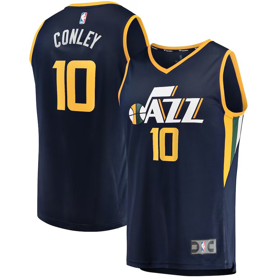 Men Utah Jazz #10 Mike Conley Fanatics Branded Navy Fast Break Replica Player NBA Jersey